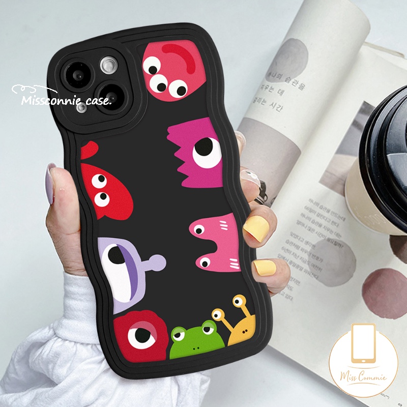 Casing Untuk Samsung A04 A04E A13 A12 A14 A32 A50s A52s A04s A50 A23 A53 A22 A52 A03s A33 A02s A03 A21s A30s A20 A11 A51 M22 A31 M32 Kartun Monster Kecil Lucu Lembut Bergelombang Edge Case