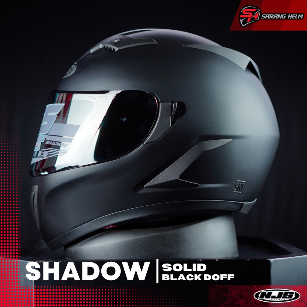 NJS Shadow Solid (FREE Iridium visor, Tear Off Post &amp; Antifog Pins)