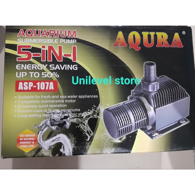 Mesin pompa kolam aquarium waterpal air terjun Aqura ASP-107A pwer head submersible pump pompa celup