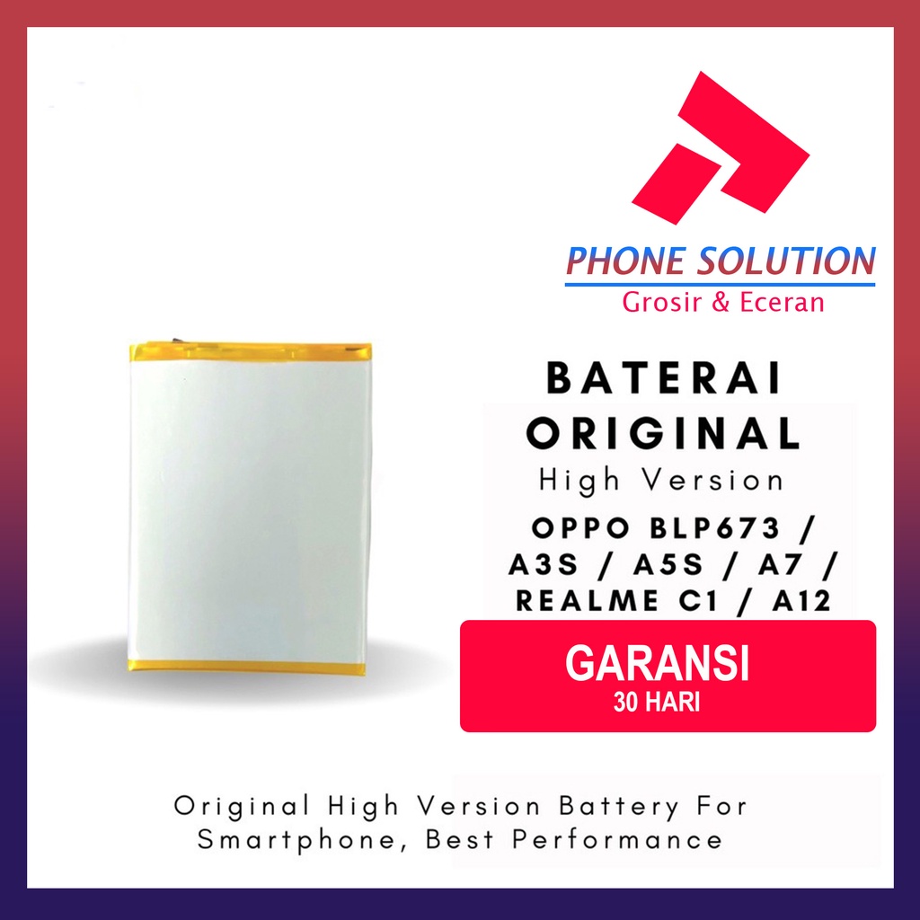 Baterai Oppo A3S / Baterai Blp673 High Version - Compatible Dengan Produk Oppo // Supplier LCD Oppo - Garansi 1 Bulan