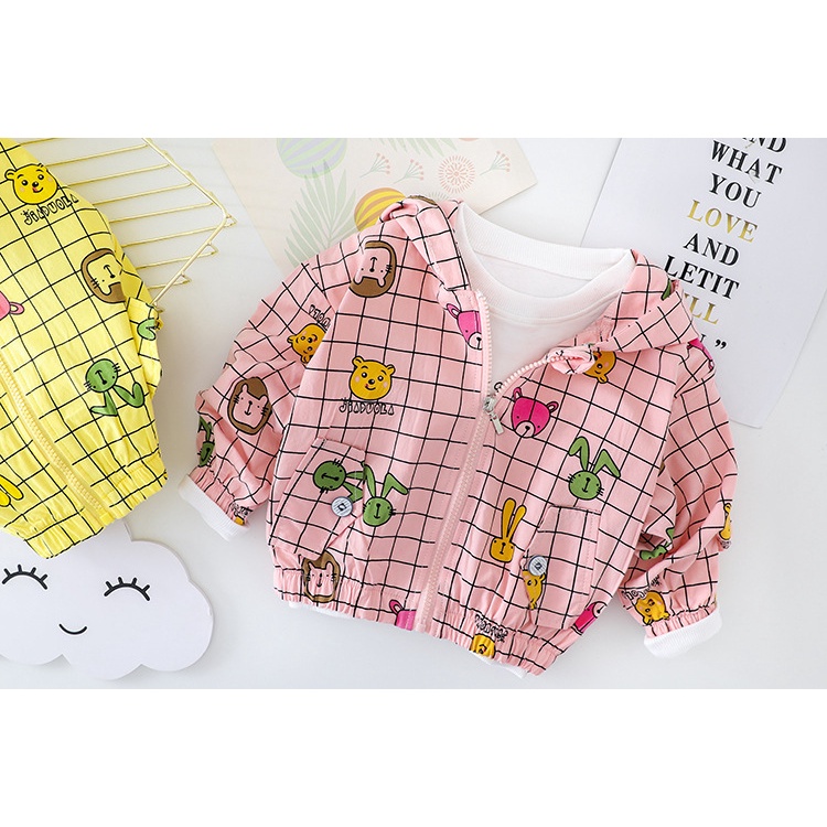 AR23 NEW Jaket bayi dan anak motif animal kotak-kotak
