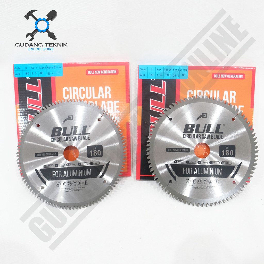 Mata Pisau ALUMINIUM 7&quot; Circular Saw BULL 80T 100T 25mm BULL / Mata Gergaji Circle 7 Inch 80T 100T Circular Saw Blade BULL