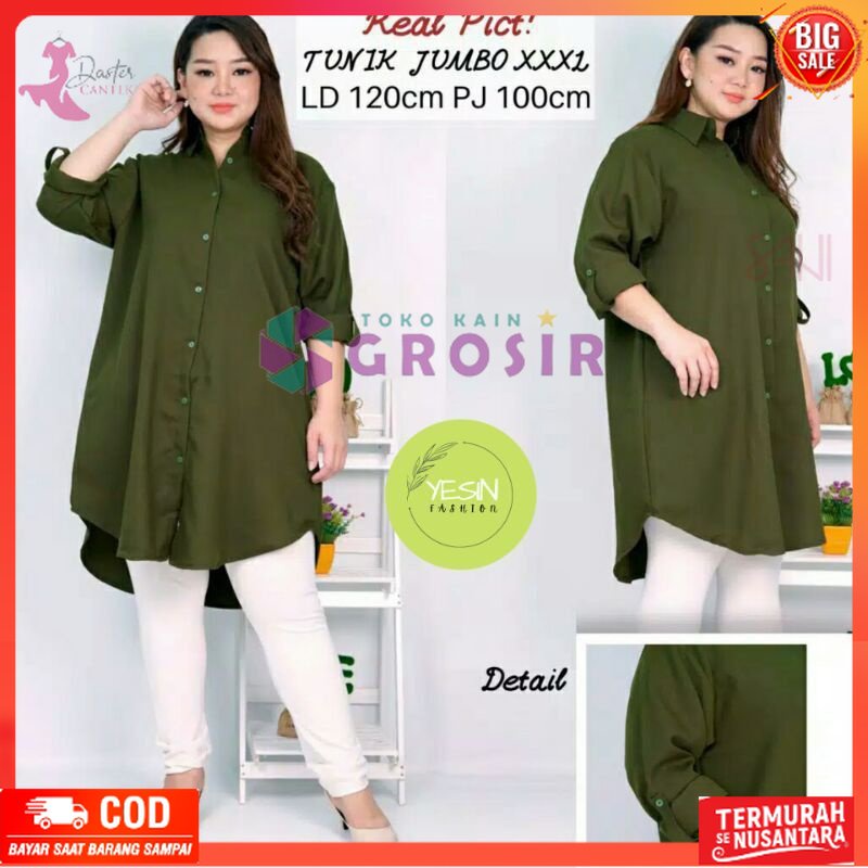ATASAN JUMBO POLOS PREMIUM//TUNIK JUMBO POLOS PREMIUM TERBARU