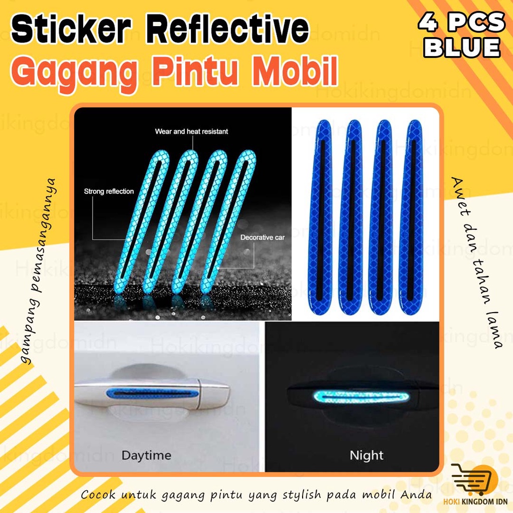 Stiker Reflektor Pintu Mobil Sticker Reflective Gagang Pintu Mobil