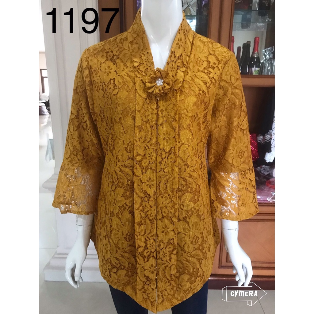 1197 kebaya full brukat alexuez premium mustard /kebaya kartini /kebaya toyobo brukat kartini