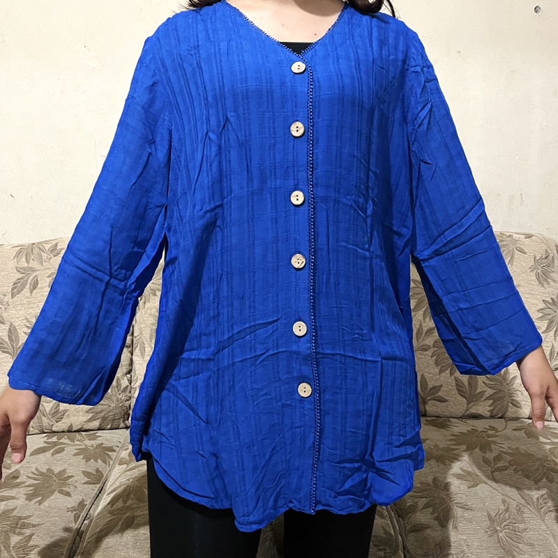 Kemeja/Outer Biru Elektrik