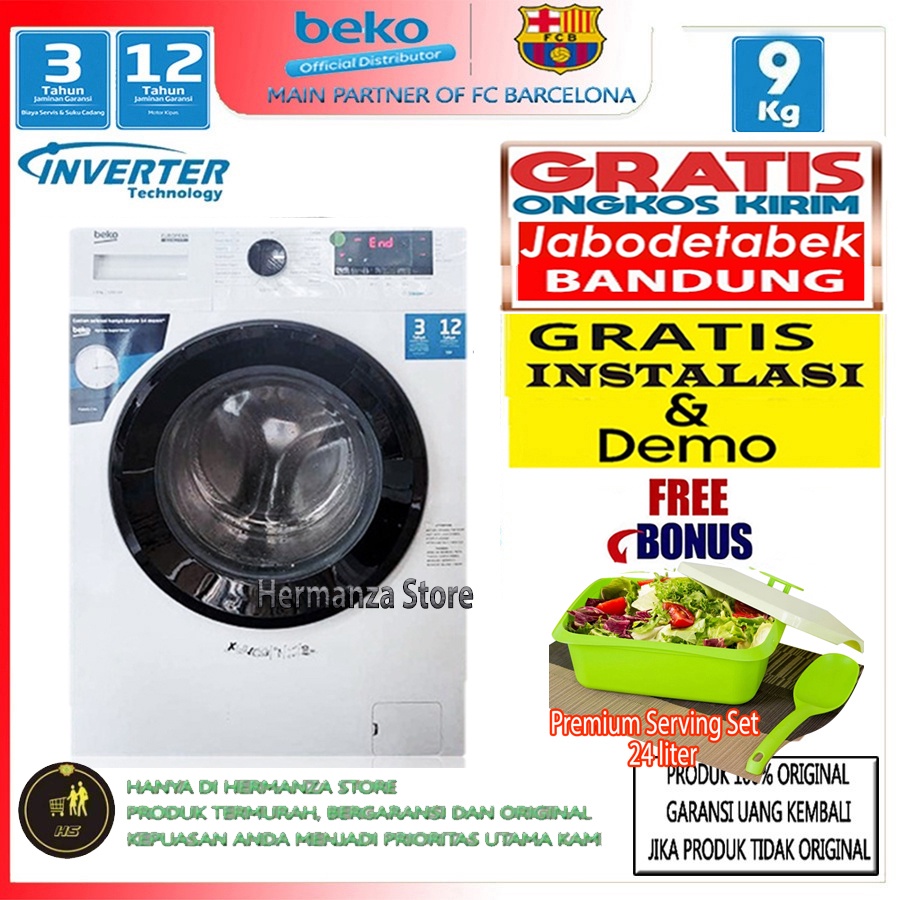 Jual Mesin Cuci Beko Front Loading 9 Kg Inverter WCV9749XMST WCV 9749 ...