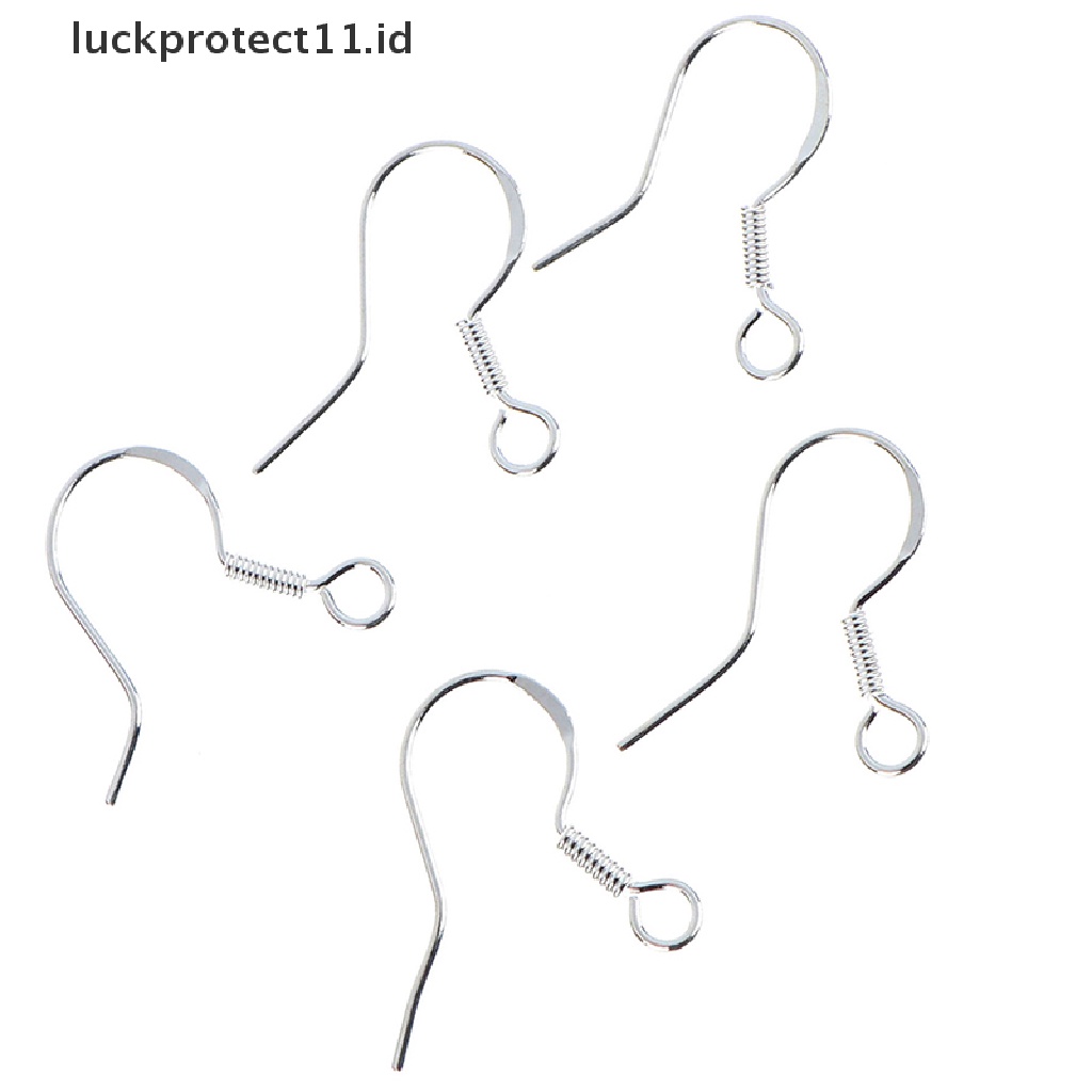 50pcs Kait Anting 925 Sterling Silver Bentuk Bola Untuk Aksesoris Perhiasan