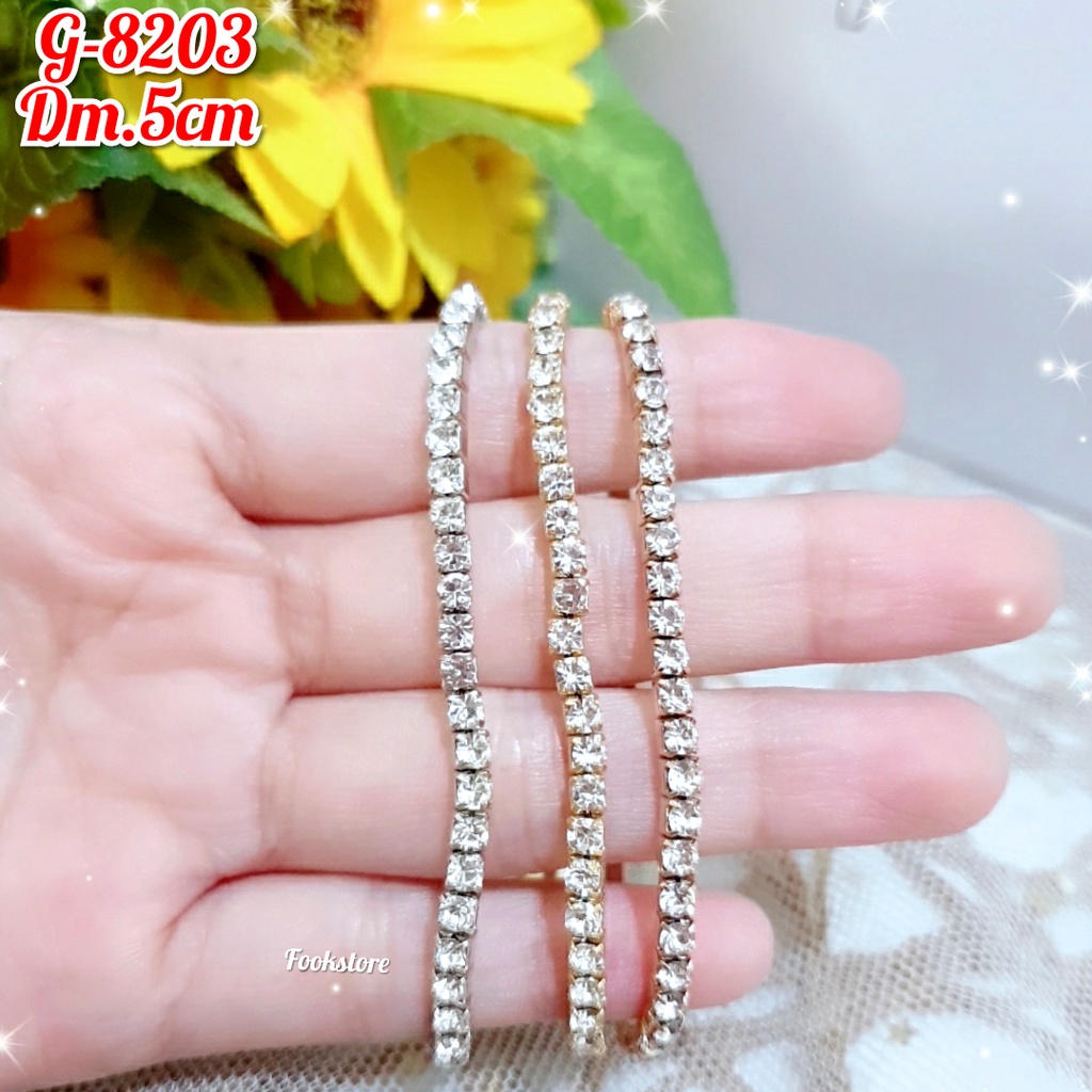 COD TERLARIS GELANG WANITA FULL PERMATA/ELASTIS/ANTI ALERGI ISI 3PCS/BISA SAMPE UKURAN BESAR