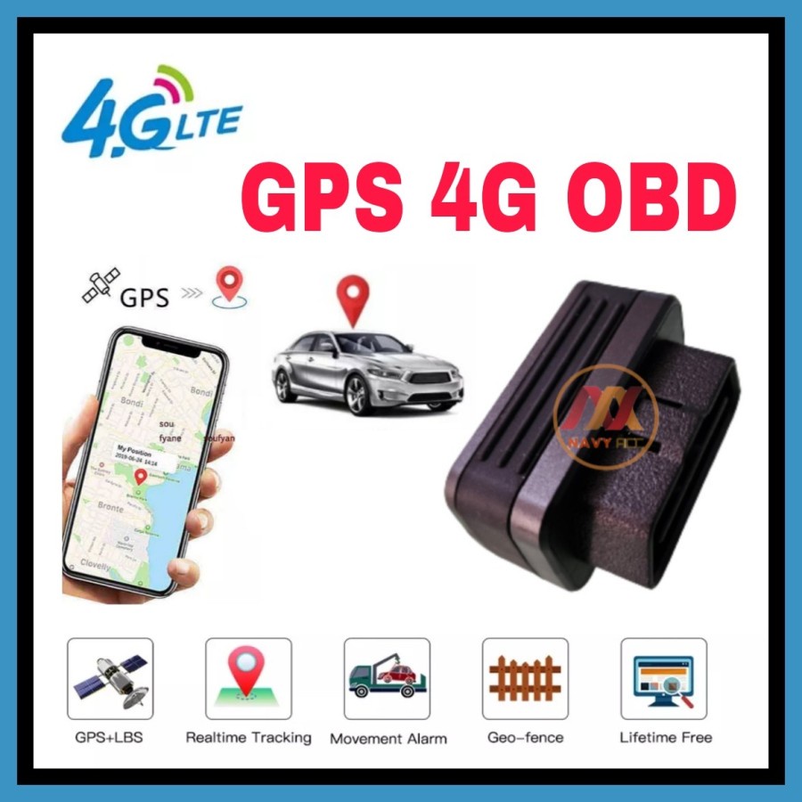 NA - GPS TRACKER 4G LTE OBD MOBIL PELACAK LOKASI MOBIL REALTIME P6 - GPS + SIM CARD