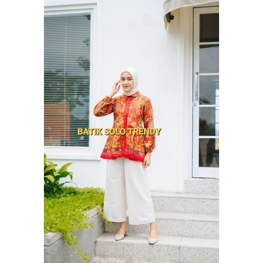 BLOUSE BATIK DRESS TUNIK BUSUI WANITA BATIK KAIN KATUN HALUS LAPIS FURING / TRIKOT MURAH