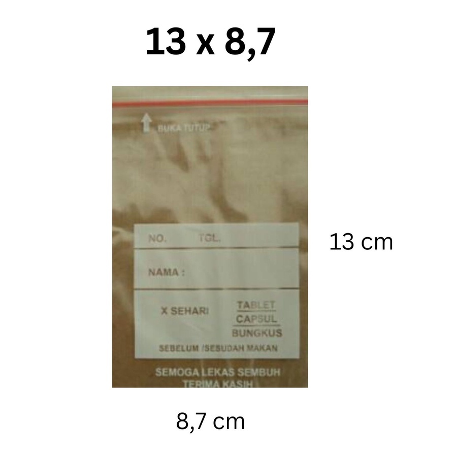 Plastik Klip 13 x 8,7 Klip 13x8,7 Plastik Obat Warna Bening 13 x 8,7 Plastik Klip Bening 13 x 8.7 Kl