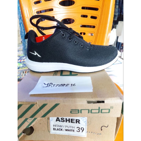Sepatu ANDO (Asher) Hitam-putih