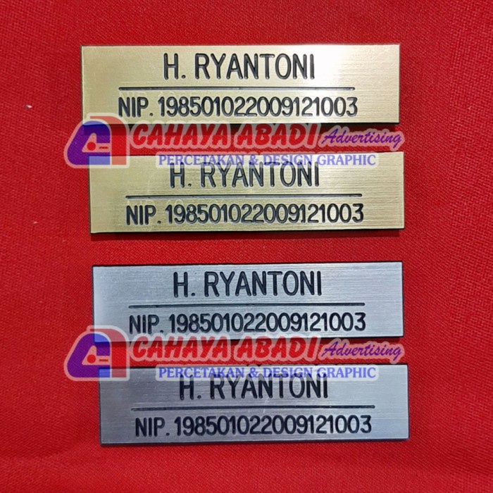 

Id Tag Nama Dada Atau Name Tag Atau Papan Nama Emas Silver