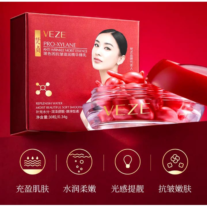 [BPOM] - Veze Kapsul Wajah 30 Buah Esensi Vit E Anti Kerut Pemutih Pelembab Kulit Serum Wajah Anti Penuaan