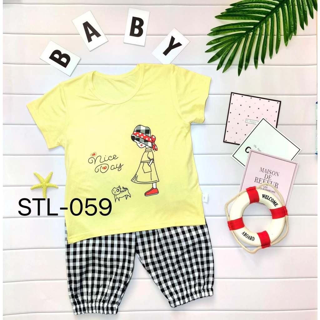 Baju Set ANAK 2-4Tahun 100%Cotton-Setelan Anak Lengan Pendek-Breathable Dan Tidak Panas