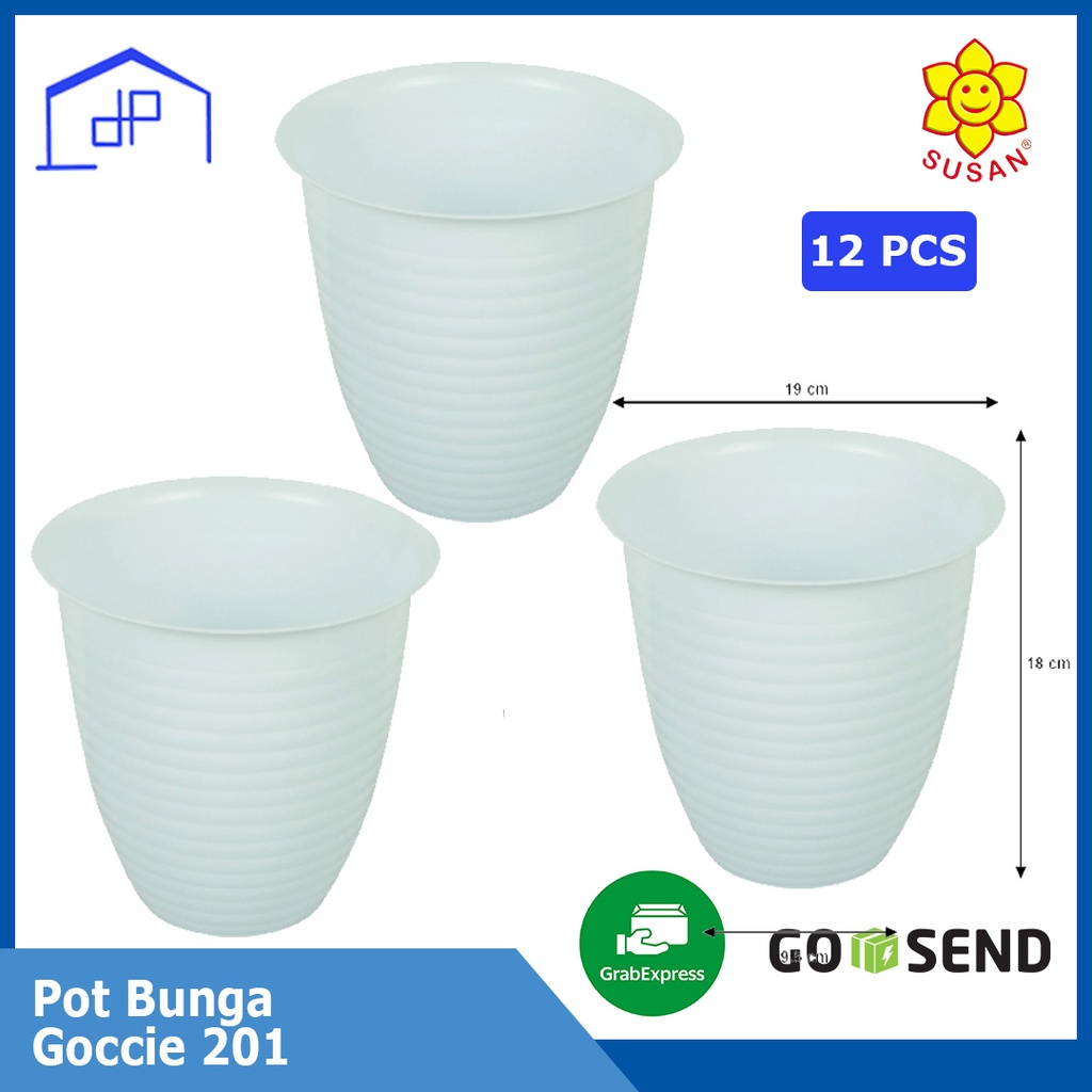 (12PCS) - Pot - Bunga Goccie 201 - Pot Plastik - Pot Tanaman