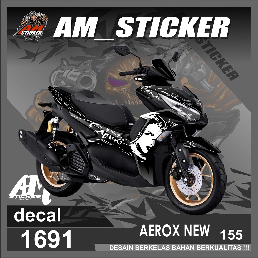 Decal Sticker motor Aerox New 155 Lis Variasi KABUKI Stiker full body motor Aerox 155