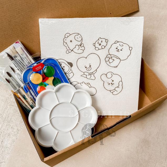 

Paket Lukis Komplit Kanvas Cat Air Kuas Painting Set Kado Hadiah - Giotto 12 color