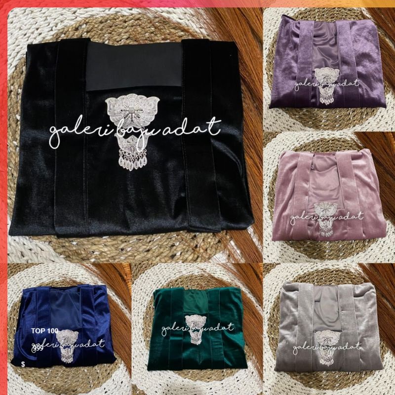 Kebaya Wanita Set Kebaya Kutubaru + Bros Susun / Kebaya Bludru Kutubaru Kebaya Bludru