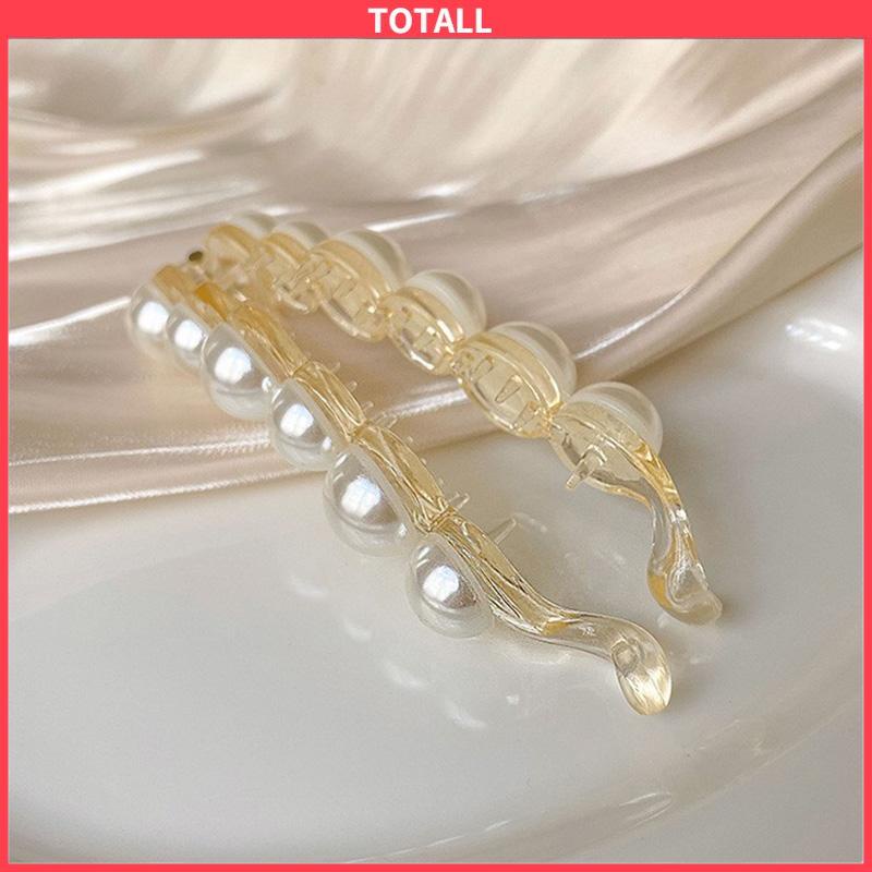 COD Jepit Rambut Pisang 10.5cm Mutiara Kristal Jepitan Ponytail  Salon Banana Ponytail Hair Claw Clips-Totall