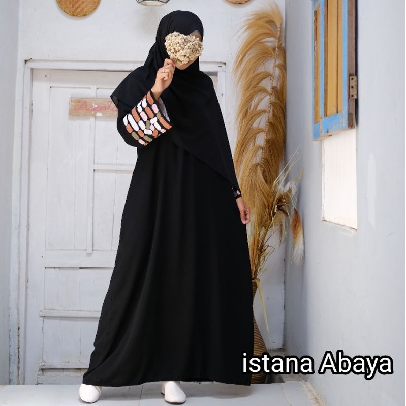 Terbaru abaya tangan Lebar dg bordir tgn mesir Warna2i soft minimalis dan Cantik bgt ka