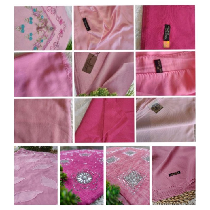 Segi empat pink dusty, warna pink muda, pink tua baby pink polos