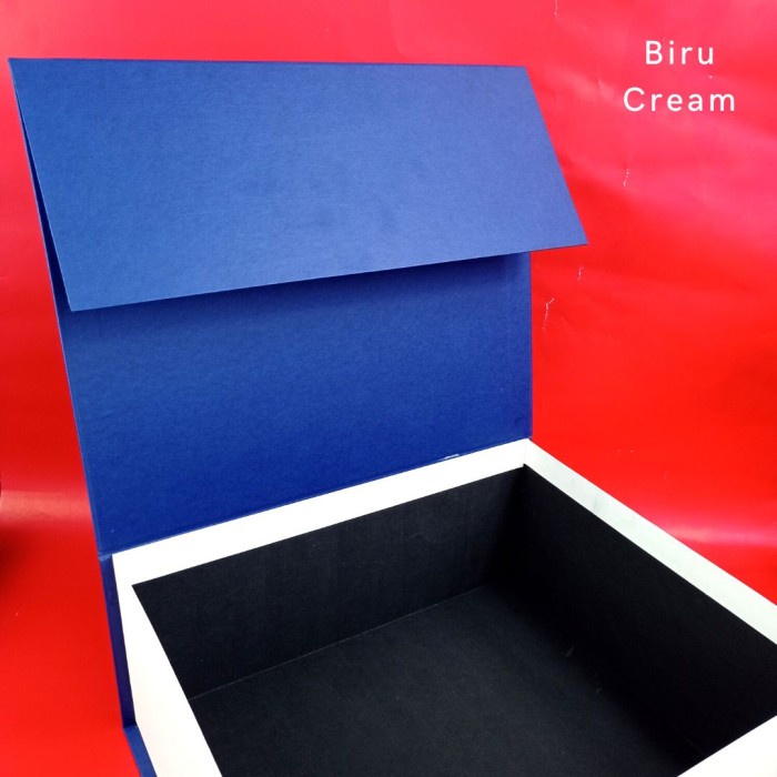

(COD) BOX HAMPER - HARDBOX - KOTAK KADO - ukuran 35 cm x 30 cm x 15 cm - Biru Cream-TP