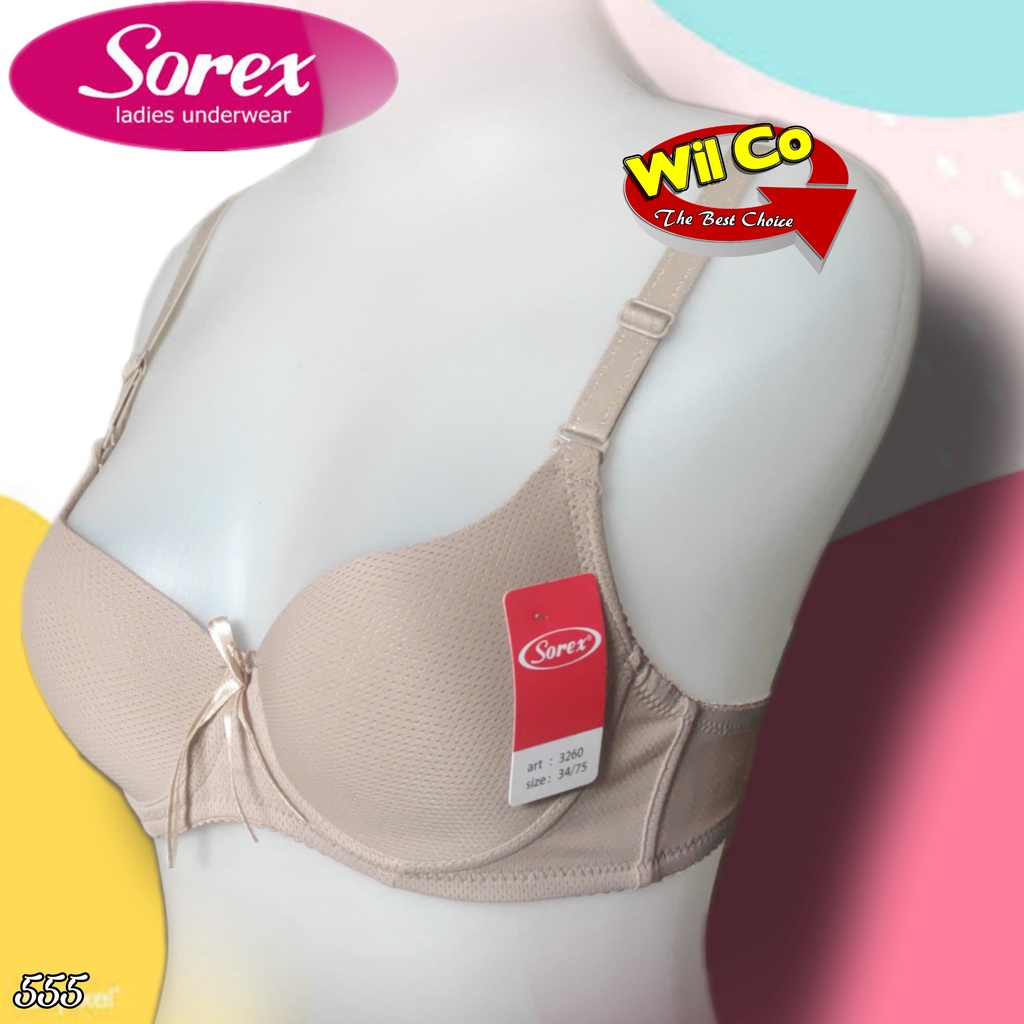 K555 - BRA/BH WANITA SOREX ADA KAWAT BUSA TIPIS EXTRA COMFORT SIZE 32 - 38 CUP A