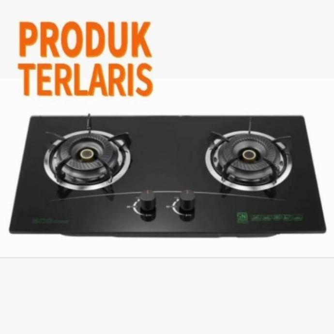 KOMPOR GAS TANAM KACA 2 TUNGKU API BIRU ECO COOK EC2-21 DF698674R