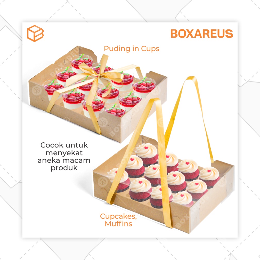 Inner Sekat Lubang 12 Cupcake Insert Box Kue Muffin