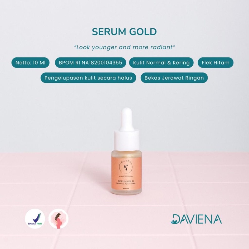ecer daviena skincare serum gold original official store jakarta bogor depok tenggerang