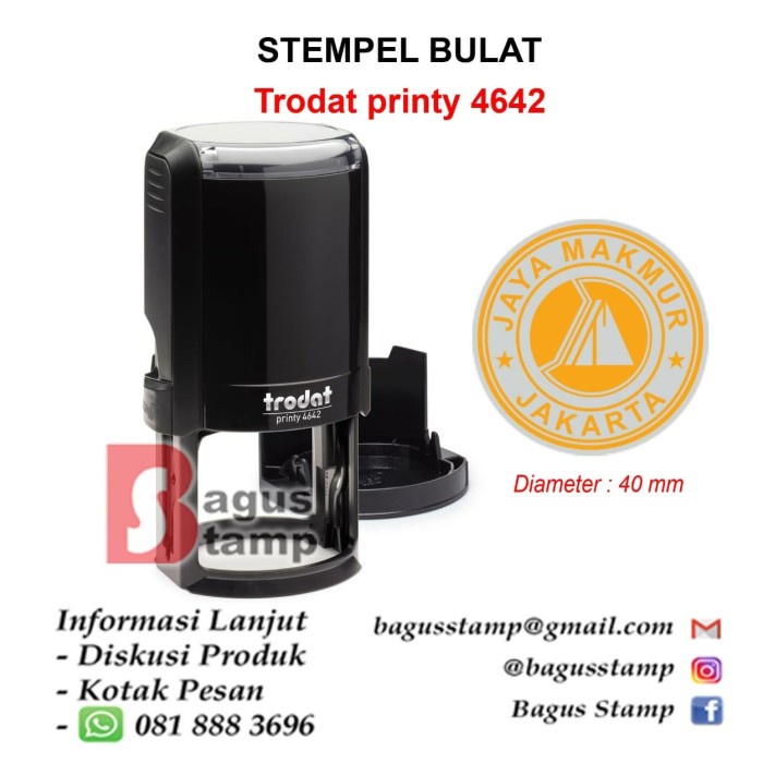 

Stempel Otomatis / Self Ink Trodat Bulat 4642 Custom Text 4 Cm 4Cm