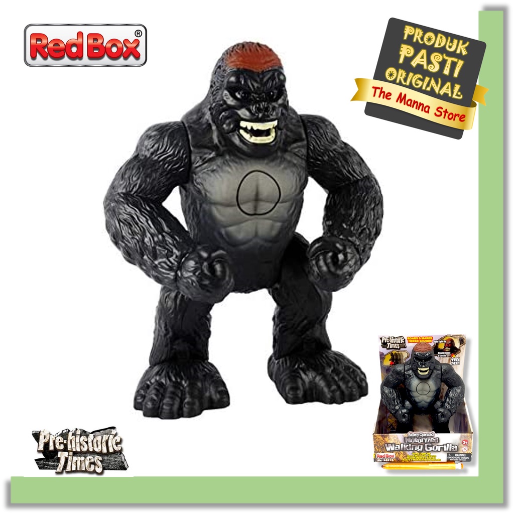 Red Box Toys Pre-Historic Times Battery Operated Motorized Walking Gorilla 24415 Kualitas Bagus RedB