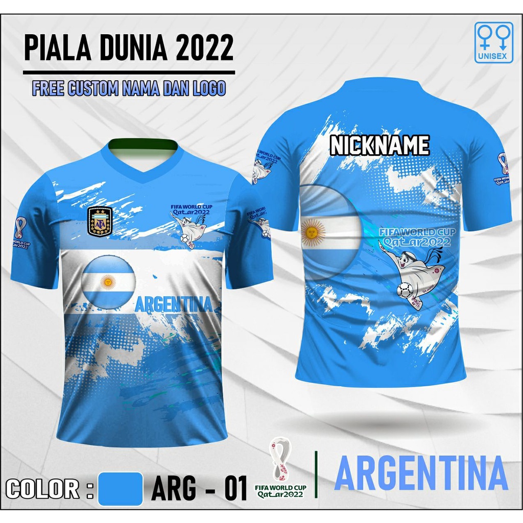 Jersey piala dunia 2022 qatar kaos fans baju bola timnas Argentina