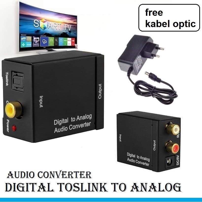 Converter Audio Digital to Analog - Optical / Toslink to 2 RCA