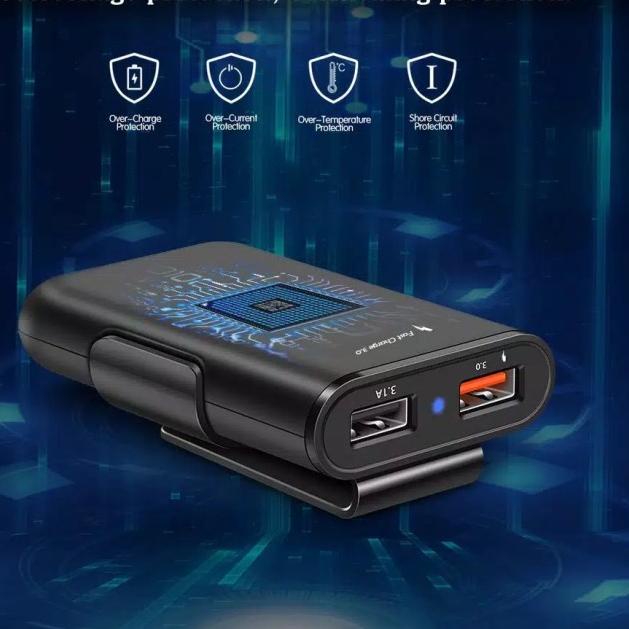 Car Charger Mobil 4 Port Quick Charge / Fast Charging Qualcomm 3.0