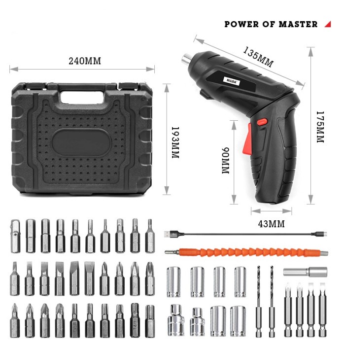 Cordless Screwdriver Mesin Bor Mini Bor Listrik Tanpa Kabel Set