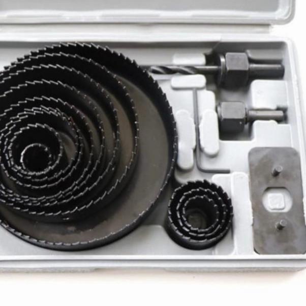 Mata Bor Hole Saw Set 16 Pcs Mata Bor Pelubang Kayu Pvc Hole saw Kit.