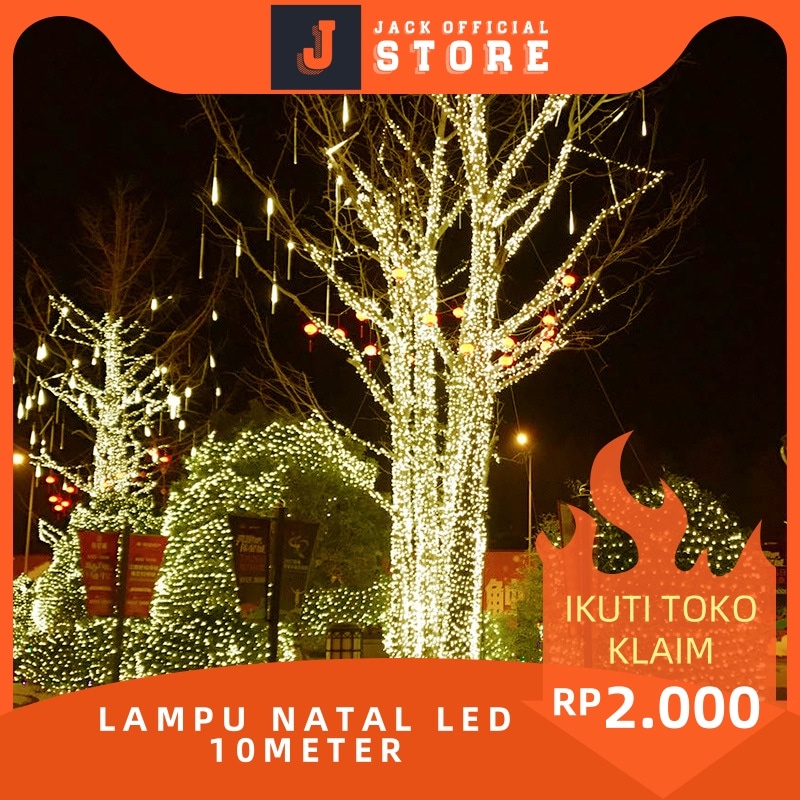 JACKSHOP Lampu Natal LED Kedap Kedip / Lampu Tumbler / Tumblr Light 10Meter 50LED