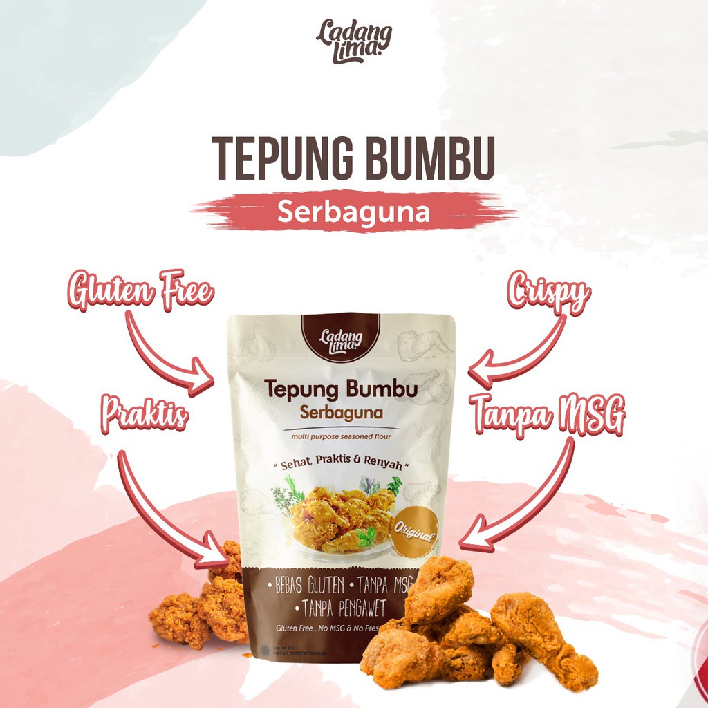 

LADANG LIMA - TEPUNG BUMBU SERBAGUNA BAKWAN PISANG PREMIX - GLUTEN FREE - 150g
