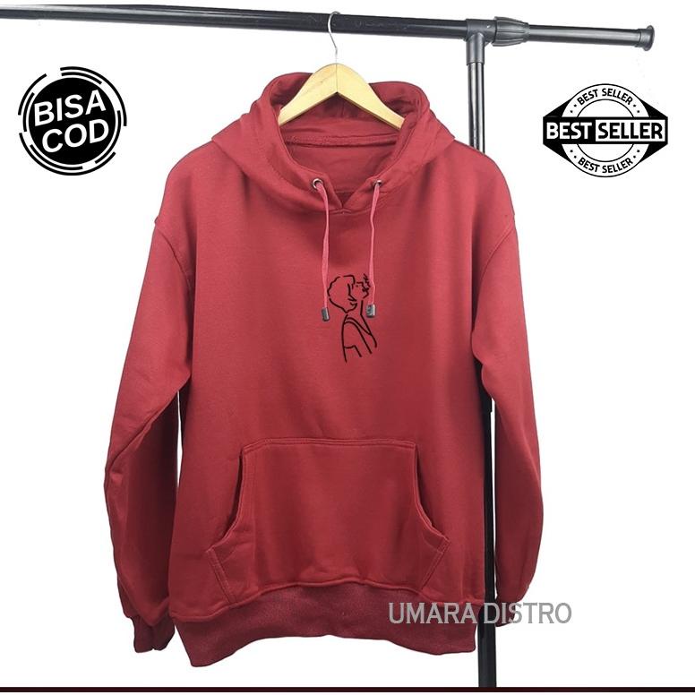 *Hot* UMARA DISTRO Sweater Hoodie Distro Hisap R Text Hitam Premium Sweater Pria Wanita Premium Term