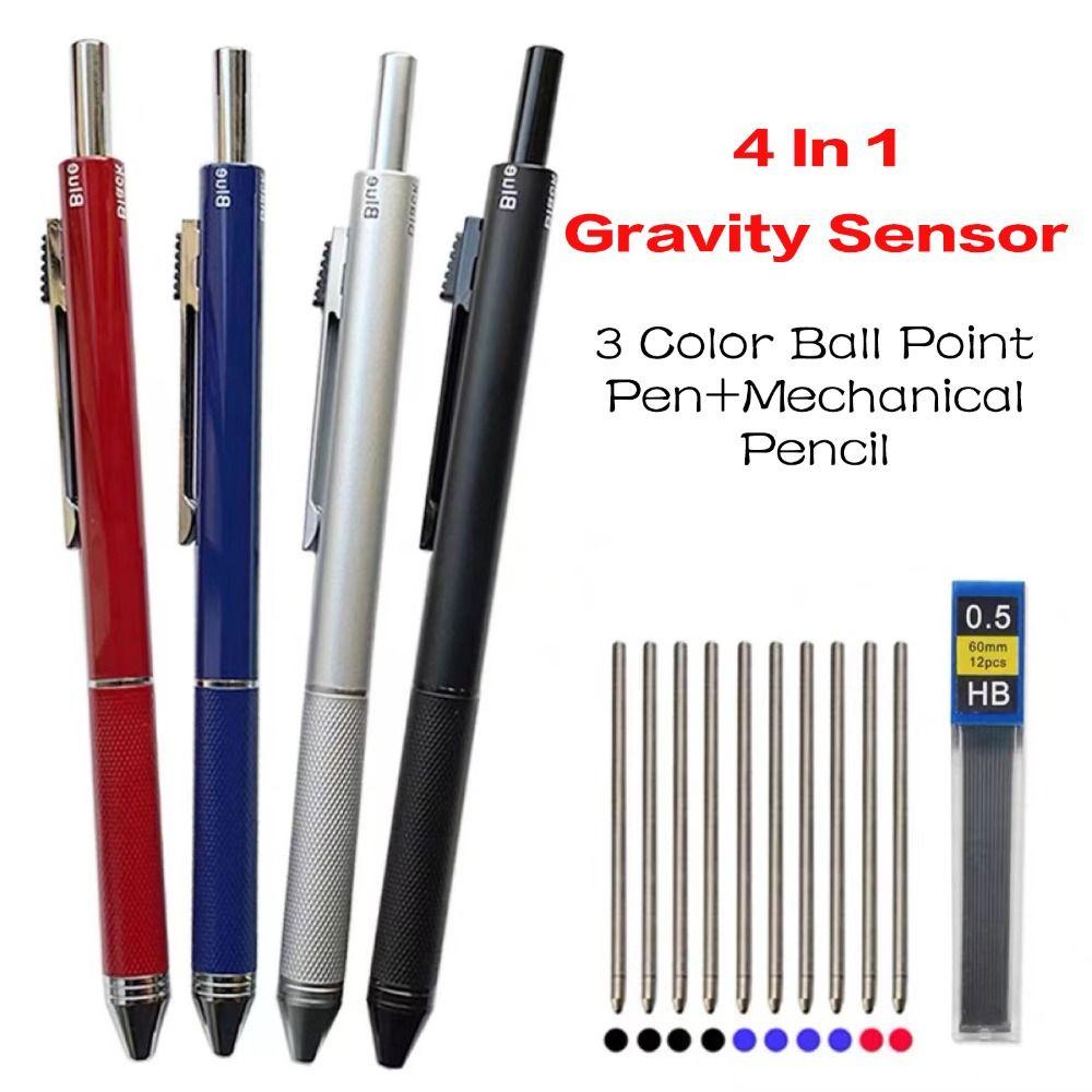 Pulpen Multifungsi Nanas 4in1 Dengan Pensil Lead 3warna Ball Point Refill Bolpoin Multi Warna