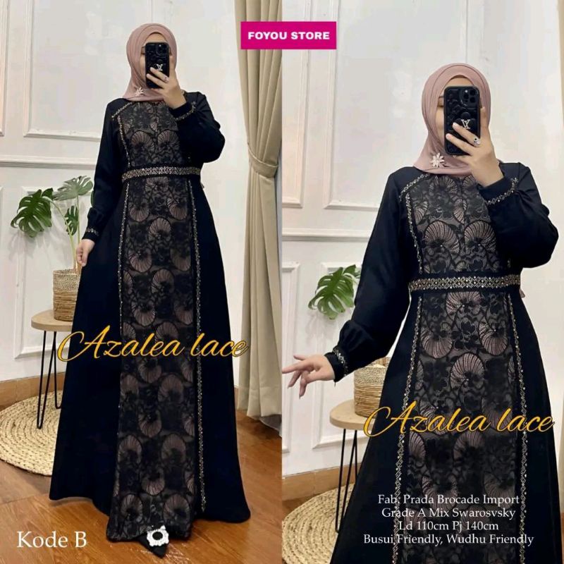 DRESS BRUKAT KOMBINASI POLOS