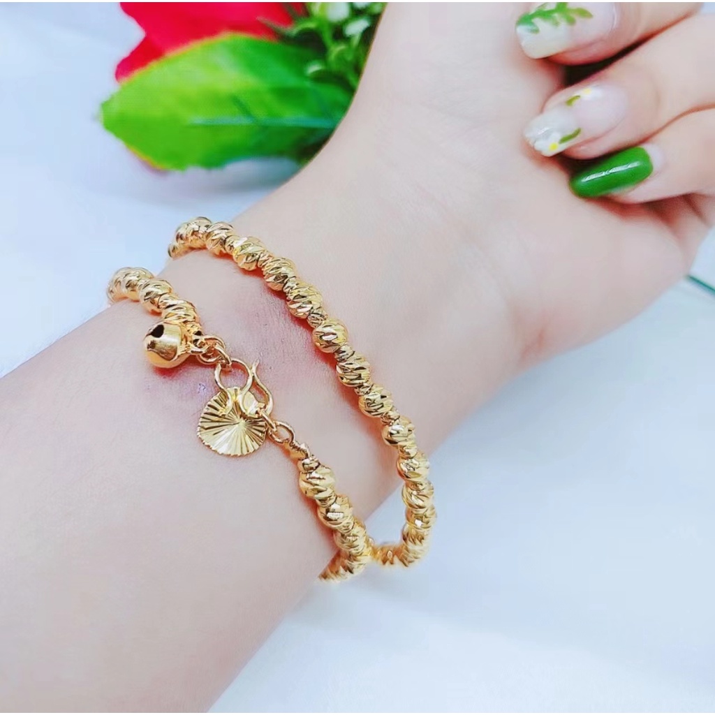 Gelang Xuping Biji Bola Lapis Emas 24k Perhiasan Fashion D001/D002