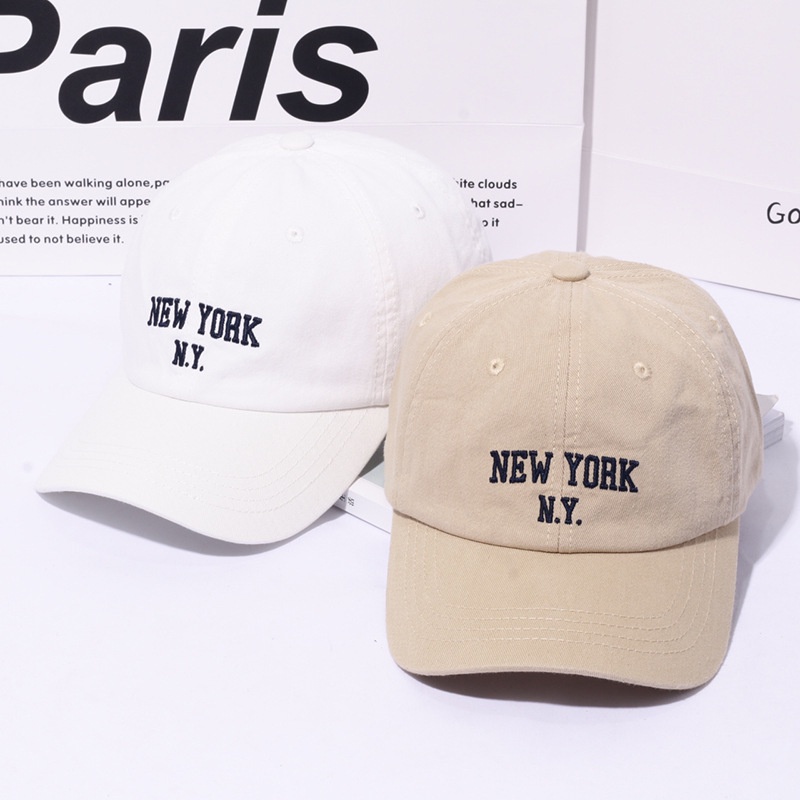 Topi Baseball Motif Bordir NEW YORK Untuk Pria Dan Wanita Topi baseball Gaya retro Kasual Untuk Pasangan