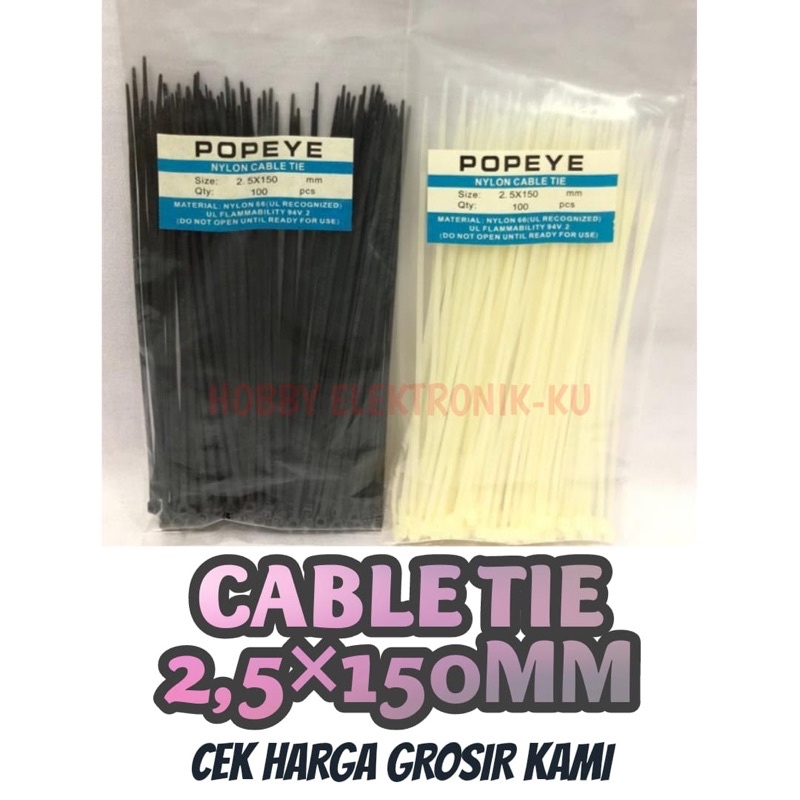 CABLE TIES 2,5x150MM HITAM PUTIH (400PCS)