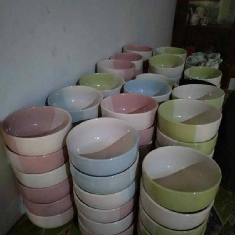 SOUVENIR MANGKOK KERAMIK WARNA TWOTONE UNIK LUCU - SOUVENIR NIKAH & SOUVENIR ACARA - SOUVENIR UMROH 