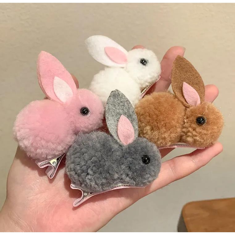 Jepit Rambut Bentuk Kelinci Bahan Karet Gaya Korea Untuk Anak Perempuan S -Doo