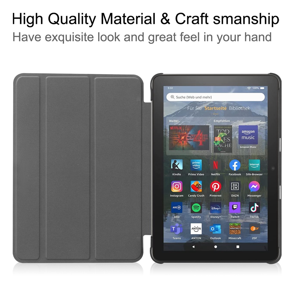 Untuk Amazon Fire HD8 Plus (2022, 12th Gen) 8.0 &quot;HD8 2022 Kualitas Tinggi Tablet Pelindung Case Fashion Pola Dicat Tri-fold Flip Kulit Casing Stand Cover